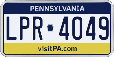 PA license plate LPR4049