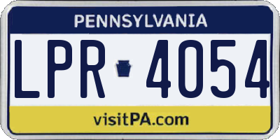 PA license plate LPR4054