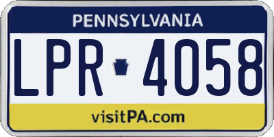 PA license plate LPR4058