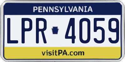 PA license plate LPR4059