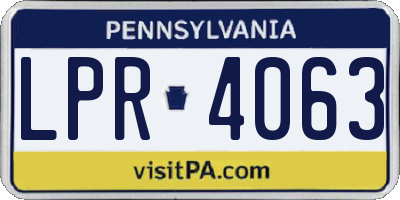 PA license plate LPR4063