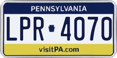 PA license plate LPR4070
