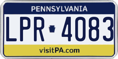 PA license plate LPR4083