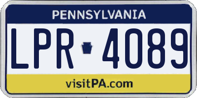PA license plate LPR4089