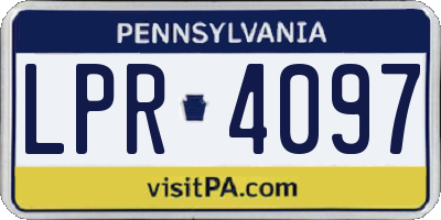 PA license plate LPR4097
