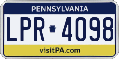 PA license plate LPR4098