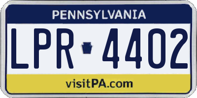 PA license plate LPR4402