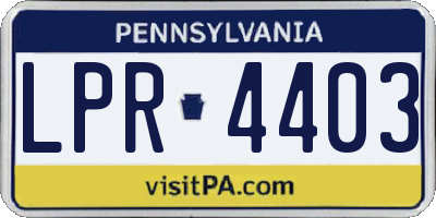 PA license plate LPR4403