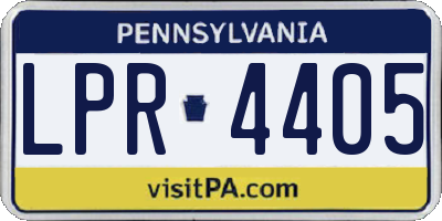 PA license plate LPR4405