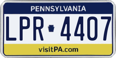 PA license plate LPR4407