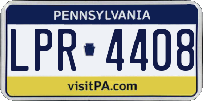 PA license plate LPR4408