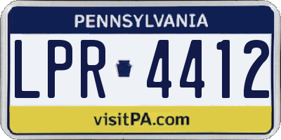 PA license plate LPR4412
