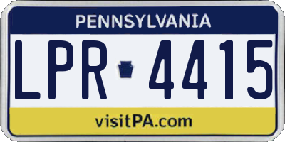 PA license plate LPR4415