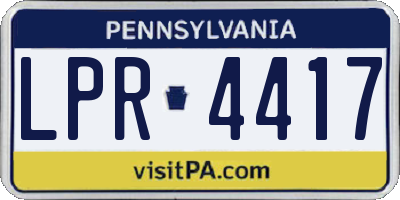 PA license plate LPR4417