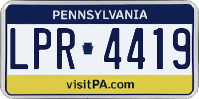 PA license plate LPR4419