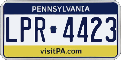 PA license plate LPR4423