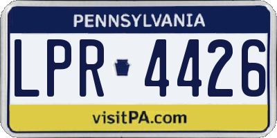 PA license plate LPR4426