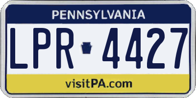 PA license plate LPR4427
