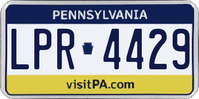 PA license plate LPR4429