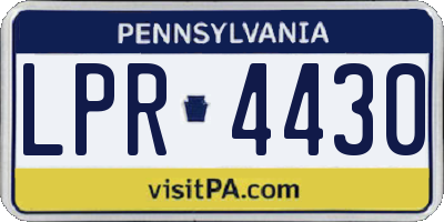 PA license plate LPR4430