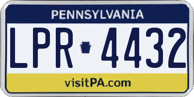 PA license plate LPR4432