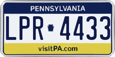 PA license plate LPR4433