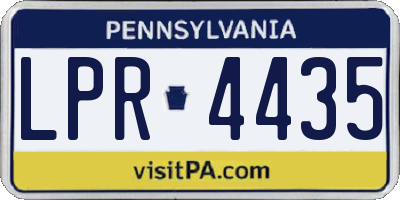 PA license plate LPR4435