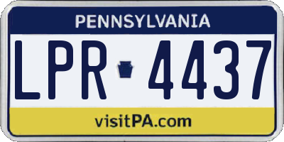 PA license plate LPR4437
