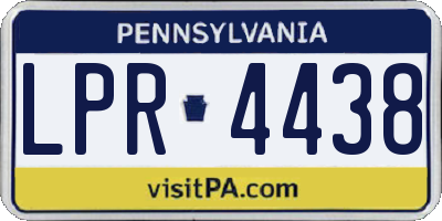 PA license plate LPR4438