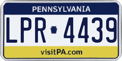 PA license plate LPR4439