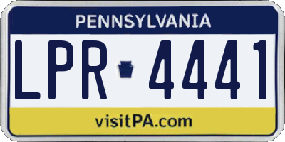 PA license plate LPR4441