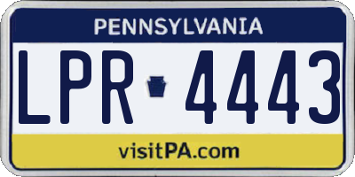 PA license plate LPR4443