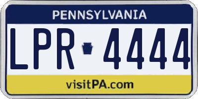PA license plate LPR4444