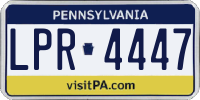 PA license plate LPR4447