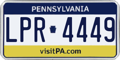 PA license plate LPR4449