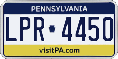 PA license plate LPR4450