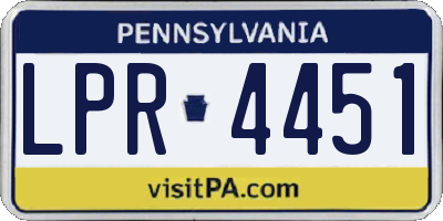 PA license plate LPR4451