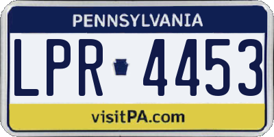PA license plate LPR4453