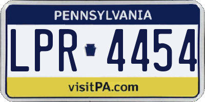 PA license plate LPR4454