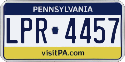 PA license plate LPR4457