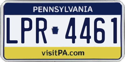 PA license plate LPR4461