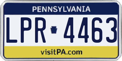 PA license plate LPR4463
