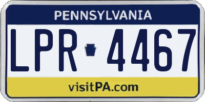 PA license plate LPR4467
