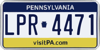 PA license plate LPR4471
