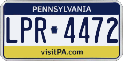 PA license plate LPR4472