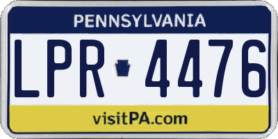 PA license plate LPR4476
