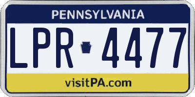 PA license plate LPR4477