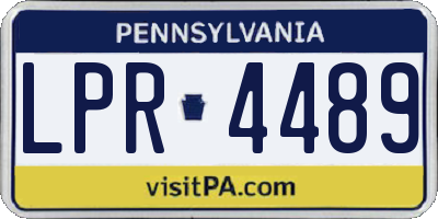 PA license plate LPR4489