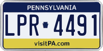 PA license plate LPR4491