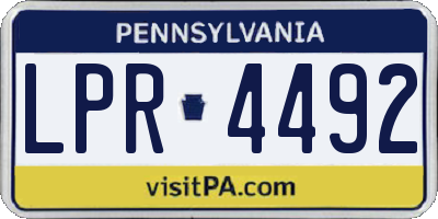 PA license plate LPR4492
